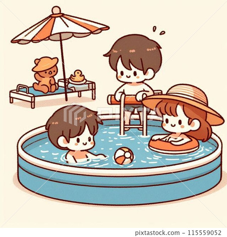 孩子們進入游泳池 115559052