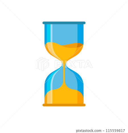 Hourglass icon in flat style. Sandglass vector illustration on isolated background. Sand clock sign business concept. 115559817