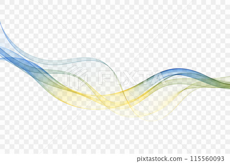 Curved lines in rainbow colors. Abstract wavy wave flow. 115560093