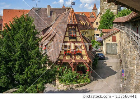 Street in Rothenburg ob der Tauber,  Germany 115560441