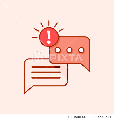 New message icon in flat style. Incoming inbox email vector illustration on isolated background. Bubble notification sign business concept. 115560643