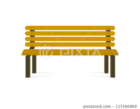 Bench icon in flat style. Comfortable rest vector illustration on isolated background. Park chair sign business concept. 115560869