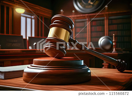 Iconic Courtroom Imagery - Judge's Gavel for Legal Proceedings - Generative AI 115560872