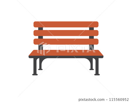 Bench icon in flat style. Comfortable rest vector illustration on isolated background. Park chair sign business concept. Bench icon in flat style. Comfortable rest vector illustration on isolated background. Park chair sign business concept. 115560952