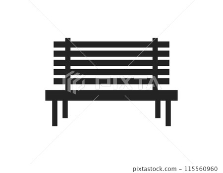 Bench icon in flat style. Comfortable rest vector illustration on isolated background. Park chair sign business concept. Bench icon in flat style. Comfortable rest vector illustration on isolated background. Park chair sign business concept. 115560960