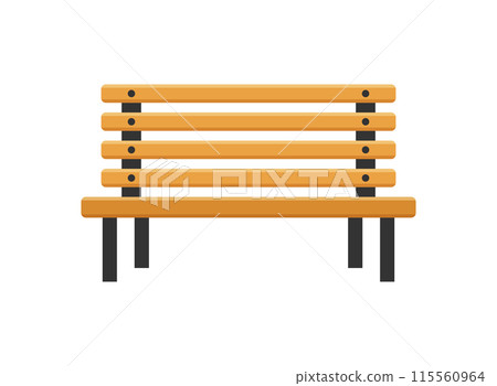 Bench icon in flat style. Comfortable rest vector illustration on isolated background. Park chair sign business concept. 115560964