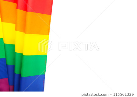 Rainbow LGBT flag isolated on white background Rainbow LGBT flag isolated on white background 115561329