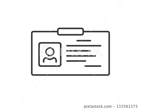 Driver license icon in flat style. Identification document vector illustration on isolated background. Profile card sign business concept. Driver license icon in flat style. Identification document vector illustration on isolated background. Profile card sign business concept. 115561573