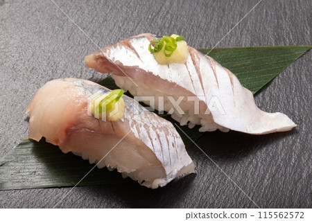 Horse mackerel nigiri sushi 115562572