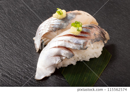 Horse mackerel nigiri sushi 115562574