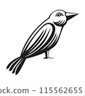bird vector image is designed with illustration. Its an artistic drawing line. So, you can use it 115562655