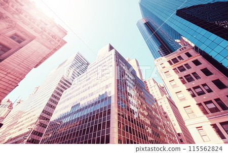 Manhattan cityscape, color toning applied, New York City, USA. 115562824