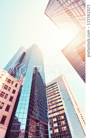 Manhattan cityscape, color toning applied, New York City, USA. 115562825