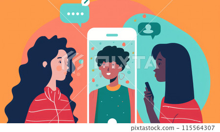 A conceptual illustration on the topic of social media. 115564307