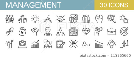 Business and management icon set Business and management icon set 115565660
