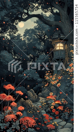 Classic Nordic fairy tales with mythical creatures and magical plants Classic Nordic fairy tales with mythical creatures and magical plants 115565754