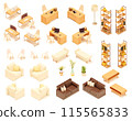 Vector isometric home and office furniture 115565833