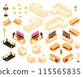 Vector isometric home furniture and home equipment set 115565835