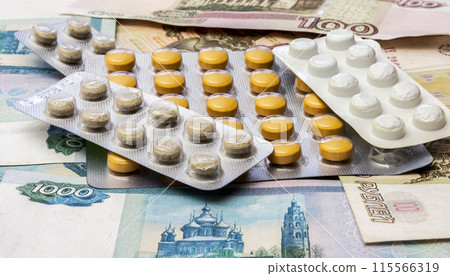 Medical drugs are on the banknotes 115566319