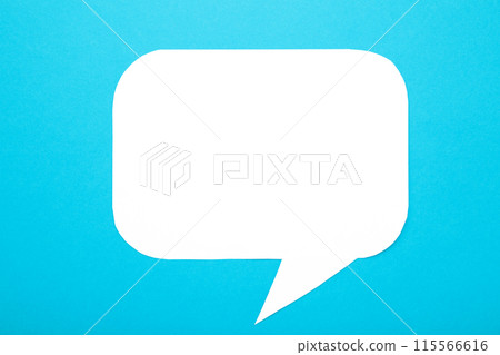White paper speech bubbles on blue background 115566616