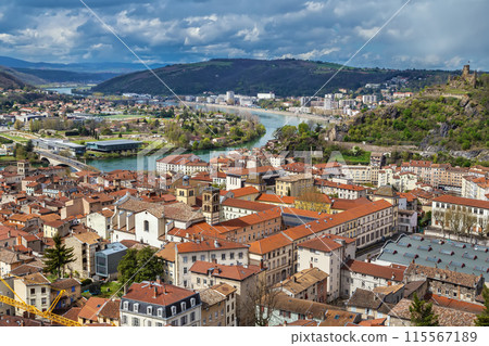 An aerial view of Vienne, France 115567189