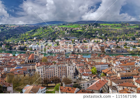 An aerial view of Vienne, France An aerial view of Vienne, France 115567196
