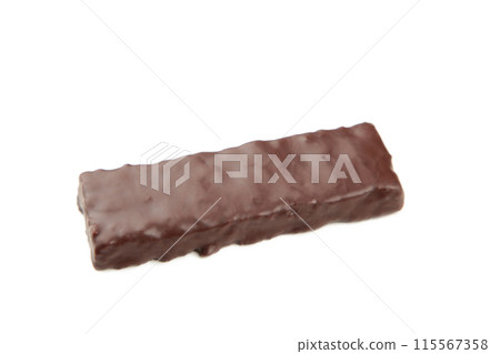 Cereal bars with chocolate isolated on white background. Cereal bars with chocolate isolated on white background. 115567358