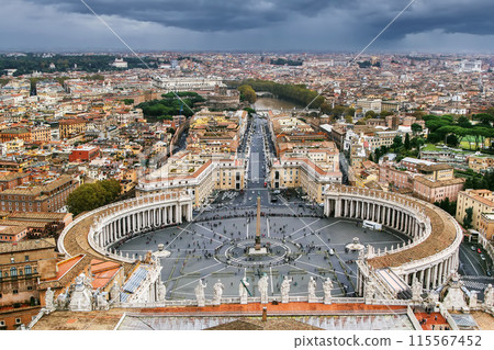 View of St. Peter Square and Rome, Vatican View of St. Peter Square and Rome, Vatican 115567452