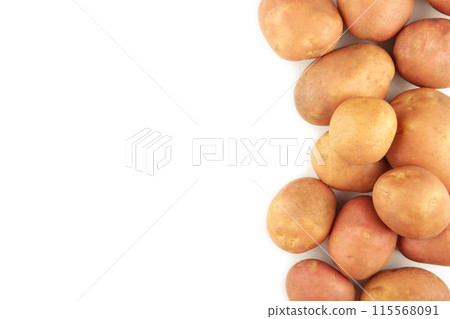 Potatoes isolated on white background, top view 115568091