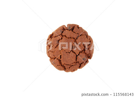 Chocolate chip cookie isolated on white background 115568143