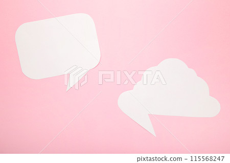White paper speech bubbles on pink background 115568247