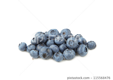 Tasty blueberries isolated on white background. Blueberries are antioxidant organic superfood. 115568476