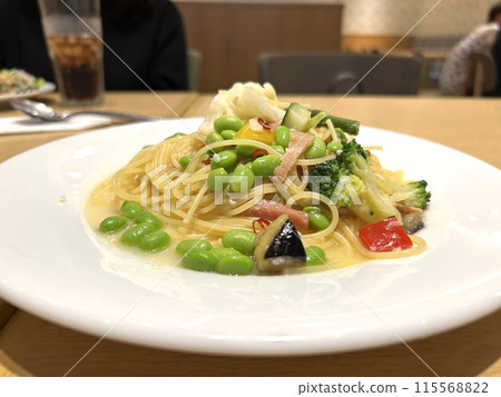 Colorful vegetable pasta 115568822