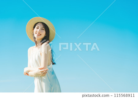Image of young woman's UV care Image of young woman's UV care 115568911