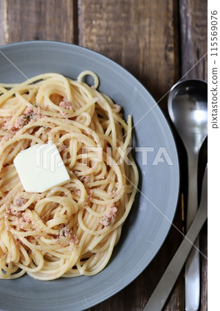 Homemade Tarako Butter Spaghetti Japanese-style Pasta Homemade Tarako Butter Spaghetti Japanese-style Pasta 115569076