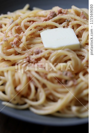 Homemade Tarako Butter Spaghetti Japanese-style Pasta Homemade Tarako Butter Spaghetti Japanese-style Pasta 115569080