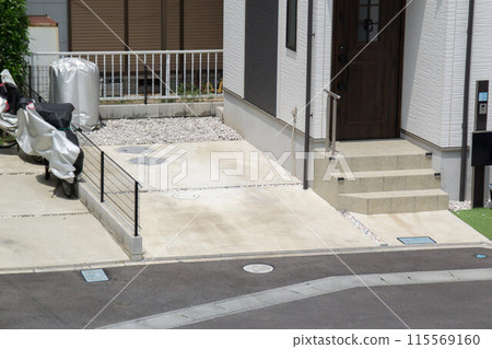 Detached house parking lot concrete pavement 115569160