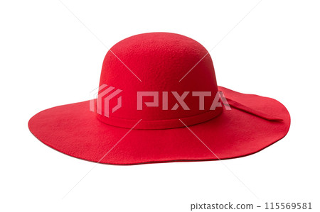 Woman red hat isolated on white background Woman red hat isolated on white background 115569581