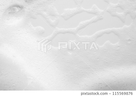 Abstract white soap foam bubbles texture on white background 115569876