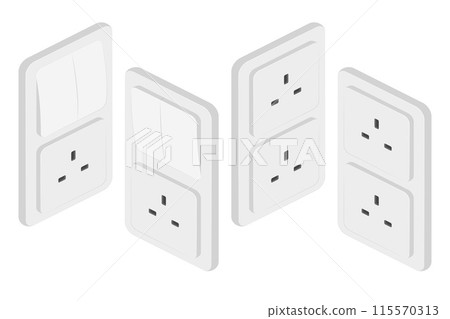 isometric power outlet socket switcher british type g vector flat illustration isometric power outlet socket switcher british type g vector flat illustration 115570313