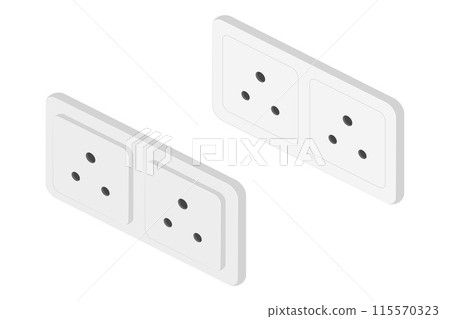 isometric power outlet electric socket indian type d vector flat illustration isometric power outlet electric socket indian type d vector flat illustration 115570323