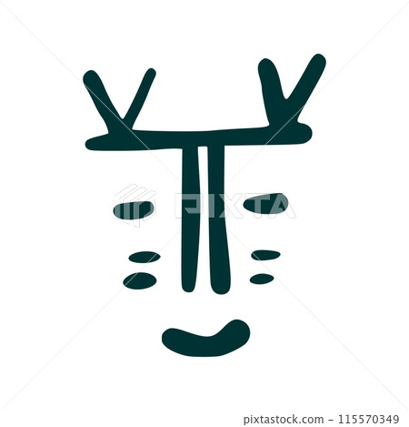Green Minimalist Abstract Face Line Art with Bold Features Green Minimalist Abstract Face Line Art with Bold Features 115570349