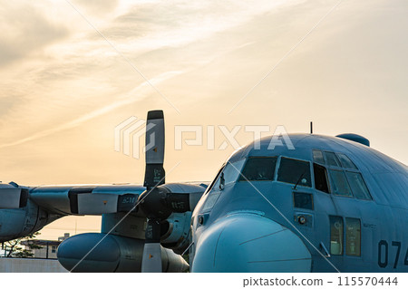 Sunset and transport plane, US military, C-130 Sunset and transport plane, US military, C-130 115570444