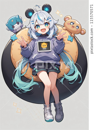 Android girl with tablet 115570571