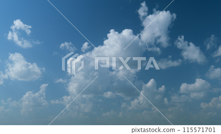 Summer clouds. Puffy fluffy white clouds. Timelapse. Summer clouds. Puffy fluffy white clouds. Timelapse. 115571701