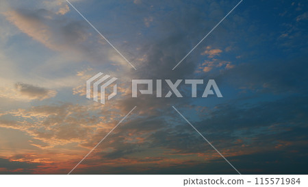 Cloudscape in tropical summer or spring sunlight. Beautiful sunset on sunny blue sky with cirrocumulus clouds background. Timelapse. Cloudscape in tropical summer or spring sunlight. Beautiful sunset on sunny blue sky with cirrocumulus clouds background. Timelapse. 115571984