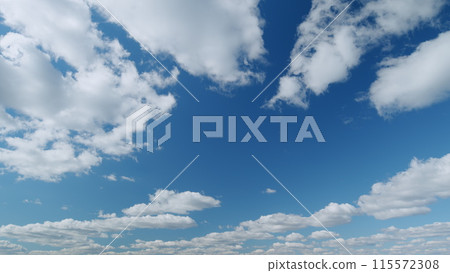 Clouds running across the blue sky. White puffy and fluffy clouds on blue sky. Timelapse. Clouds running across the blue sky. White puffy and fluffy clouds on blue sky. Timelapse. 115572308