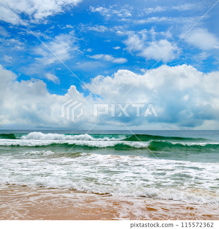 beautiful tropical beach and sea in sunny day. 115572362
