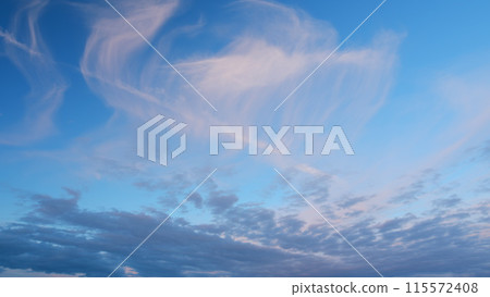 Sunset or dawn backlit by warm sun. Panorama style background. Sunset or dawn sky. Timelapse. Sunset or dawn backlit by warm sun. Panorama style background. Sunset or dawn sky. Timelapse. 115572408