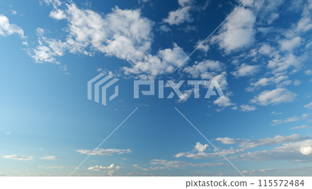 Clouds cumulus and cirrocumulus on different layers in tropical summer sunshine day. Timelapse. Clouds cumulus and cirrocumulus on different layers in tropical summer sunshine day. Timelapse. 115572484